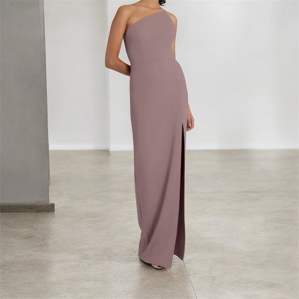 Jenny Yoo Aubrey color One-Shoulder Dress